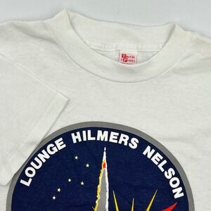Textile Prints 80s NASA STS-26 Discovery White Mens Medium Vintage Space Tee EUC